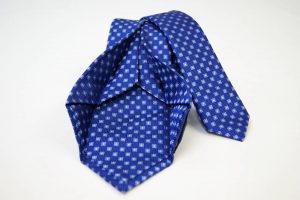Cravatta Settepieghe - Jacquard – fondo blu elettrico – COD.7P007 – seta 100% - made in Italy 2