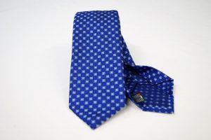 Cravatta Settepieghe - Jacquard – fondo blu elettrico – COD.7P007 – seta 100% - made in Italy