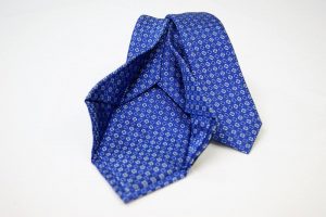Cravatta Settepieghe - Jacquard – fondo blu elettrico – COD.7P008 – seta 100% - made in Italy 2