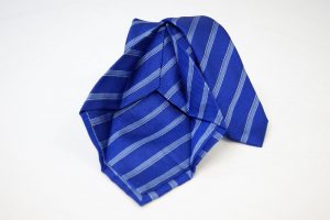 Cravatta Settepieghe - Jacquard – fondo blu elettrico – COD.7P009 – seta 100% - made in Italy 2