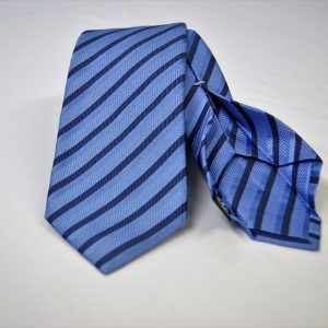 Cravatta Settepieghe - Jacquard – fondo azzurro – COD.7P005 – seta 100% - made in Italy