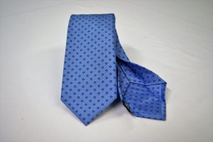 Cravatta Settepieghe - Jacquard – fondo azzurro – COD.7P006 – seta 100% - made in Italy