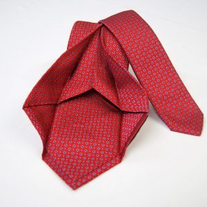 Cravatta Settepieghe - Jacquard – fondo rosso – COD.7P015 – seta 100% - made in Italy 2