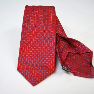 Jacquard - Sevenfold ties – red background – COD.7P015 - 100% silk - made in Italy