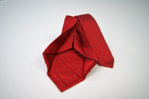 Cravatta Settepieghe - Jacquard – fondo rosso – COD.7P016 – seta 100% - made in Italy 2