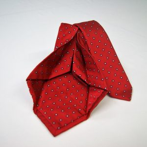 Cravatta Settepieghe - Jacquard – fondo rosso – COD.7P016 – seta 100% - made in Italy 2