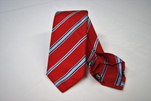 Cravatta Settepieghe - Jacquard – fondo rosso – COD.7P018 – seta 100% - made in Italy