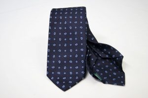 Jacquard - Sevenfold ties – blue background with light blue – COD.7P022 - 100% silk - made in Italy