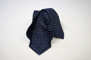 Cravatta Settepieghe - Jacquard – fondo blu con azzurro – COD.7P024 – seta 100% - made in Italy 2