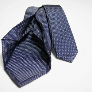 Cravatta Jacquard - Settepieghe – Fondo Blu con Bianco – COD.7P026 - 100% seta - made in Italy 2