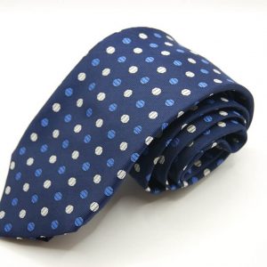 Jacquard - Sevenfold ties – blue background with white Light Blue – COD.7P022 - 100% silk - made in Italy