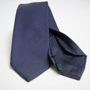 Jacquard - Sevenfold ties – blue background with white – COD.7P026 - 100% silk - made in Italy