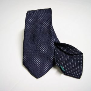 Jacquard - Sevenfold ties – blue background with white – COD.7P029 - 100% silk - made in Italy
