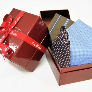 Gift box - ties and pochette - classic designs - COD.BOX2005 - 100% silk - made in Italy