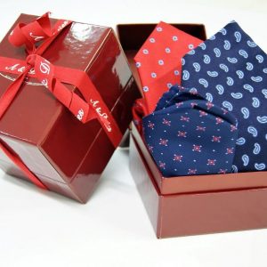 Gift box - ties and pochette - classic designs - COD.BOX2016 - 100% silk - made in Italy