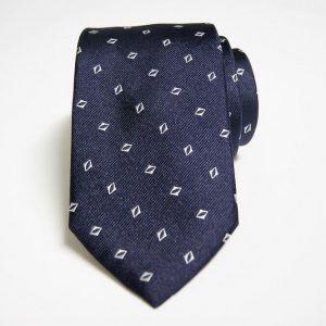Jacquard ties – blue with white – classic design - COD.N101 - 100% silk - made in Italy