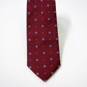 Jacquard ties – bordeaux with light blue – classic design - COD.N104 - 100% silk - made in Italy 2