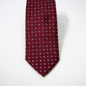 Jacquard ties – bordeaux with light blue – classic design - COD.N105 - 100% silk - made in Italy 2