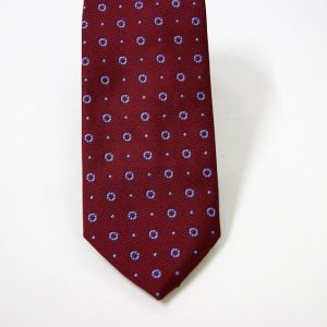 Jacquard ties – bordeaux with light blue – classic design - COD.N106 - 100% silk - made in Italy 2