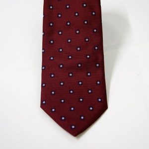 Jacquard ties – bordeaux with light blue – classic design - COD.N107 - 100% silk - made in Italy 2