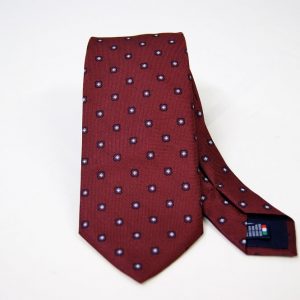 Jacquard ties – bordeaux with light blue – classic design - COD.N107 - 100% silk - made in Italy