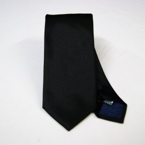 Jacquard ties – black – satin unicolor - COD.N109 - 100% silk - made in Italy
