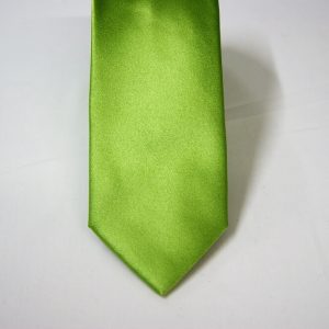Cravatta - Jacquard – verde mela – tinta unita raso - COD.N110 – seta 100% - made in Italy 2