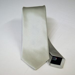Cravatta - Jacquard – argento – tinta unita raso - COD.N108 – seta 100% - made in Italy
