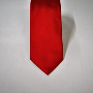 Jacquard ties – red – satin unicolor - COD.N113 - 100% silk - made in Italy 2