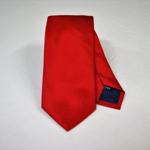 Cravatta - Jacquard – rosso – tinta unita raso - COD.N113 – seta 100% - made in Italy