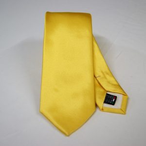 Cravatta - Jacquard – giallo – tinta unita raso - COD.N112 – seta 100% - made in Italy