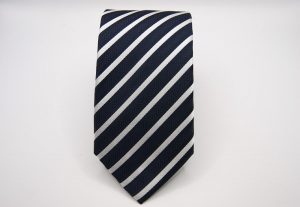 Extra-Long-Ties-Blue White-Stripe-Design-Made in Italy-Silk 100%-COD.CRX013 2