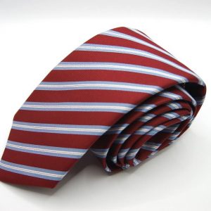 Extra-Long-Ties-Bordeaux background-Stripe-Design-Made in Italy-Silk 100%-COD.CRX014