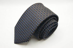 Cravatta-Extralunga-Marrone Azzurro -Disegno Classico -Made in Italy-Seta 100%-COD.CRX021