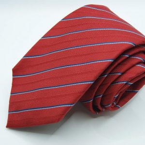 Extra-Long-Ties-Red-Stripe-Design-Made in Italy-Silk 100%-COD.CRX030