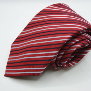 Extra-Long-Ties-Red-Stripe-Design-Made in Italy-Silk 100%-COD.CRX031