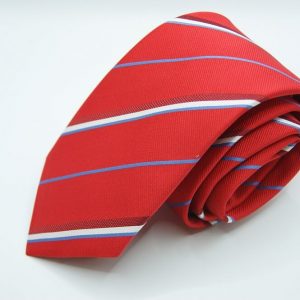 Extra-Long-Ties-Red-Stripe-Design-Made in Italy-Silk 100%-COD.CRX032
