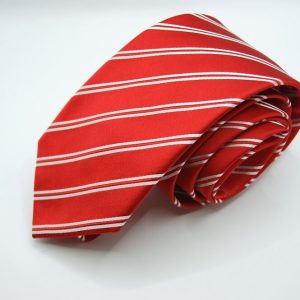 Extra-Long-Ties-Red-Stripe-Design-Made in Italy-Silk 100%-COD.CRX033