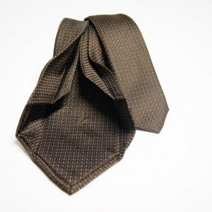 Jacquard - Sevenfold tie – Brown background – COD.7P034 - 100% silk - made in Italy 2