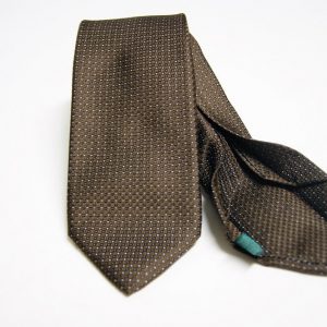 Jacquard - Sevenfold tie – Brown background – COD.7P034 - 100% silk - made in Italy