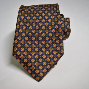 Cravatta – Settepieghe - Twill ¬– Fondo Blu – Disegno classico - COD.T7P011 – seta 100% - made in Italy