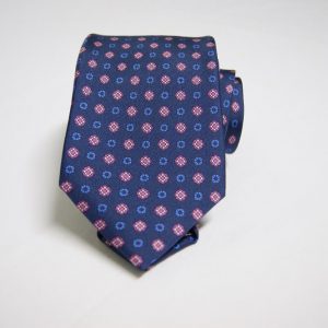 Sevenfold ties – Twill – printed - Blue background – Classic design - COD.T7P012 – 100% silk – made in Italy