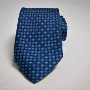 Sevenfold ties – Twill – printed - Blue background – Classic design - COD.T7P013 – 100% silk – made in Italy