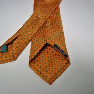 Cravatta – Settepieghe - Twill ¬– Fondo Arancione – Disegno classico - COD.T7P001 – seta 100% - made in Italy 2