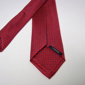 Cravatta – Settepieghe - Twill ¬– Fondo Rosso – Disegno classico - COD.T7P007 – seta 100% - made in Italy 2