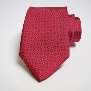 Sevenfold ties – Twill – printed - Red background – Classic design - COD.T7P007 – 100% silk – made in Italy