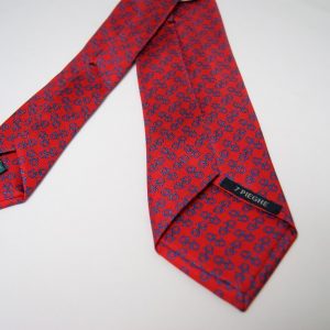 Cravatta – Settepieghe - Twill ¬– Fondo Rosso – Disegno classico - COD.T7P008 – seta 100% - made in Italy 2
