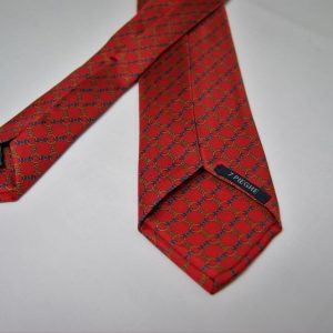 Cravatta – Settepieghe - Twill ¬– Fondo Rosso – Disegno classico - COD.T7P009 – seta 100% - made in Italy 2