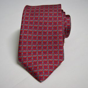 Cravatta – Settepieghe - Twill ¬– Fondo Rosso – Disegno classico - COD.T7P010 – seta 100% - made in Italy