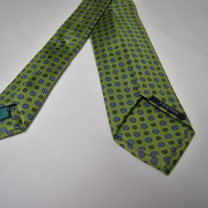 Cravatta – Settepieghe - Twill ¬– Fondo Verde – Disegno classico - COD.T7P023 – seta 100% - made in Italy 2